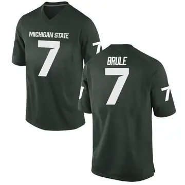 Men's Aaron Brule Michigan State Spartans Nike Game Green Football College Jersey