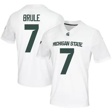 Men's Aaron Brule Michigan State Spartans Nike Game White Football Jersey