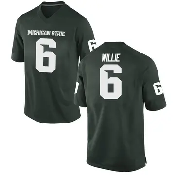 Men's Ade Willie Michigan State Spartans Nike Game Green Football College Jersey