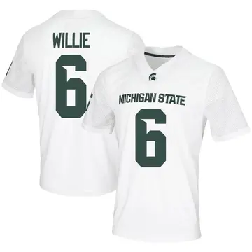 Men's Ade Willie Michigan State Spartans Nike Game White Football Jersey