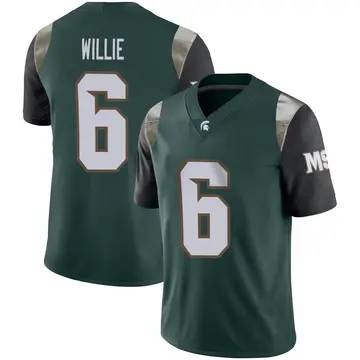 Men's Ade Willie Michigan State Spartans Nike Limited Green Football Jersey