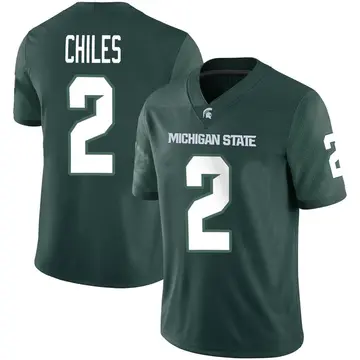 Men's Aidan Chiles Michigan State Spartans Nike Game Green Football Jersey