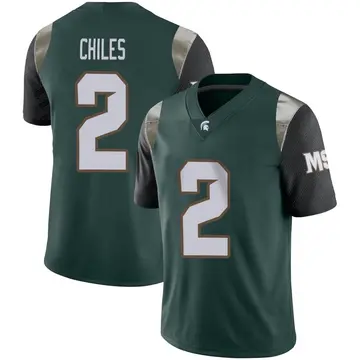 Men's Aidan Chiles Michigan State Spartans Nike Limited Green Football Jersey