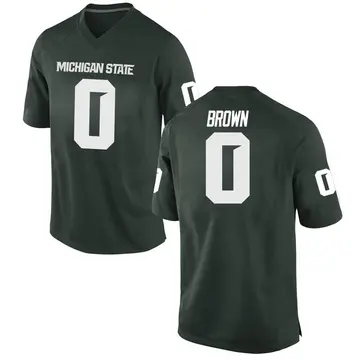 Men's Alante Brown Michigan State Spartans Nike Game Green Football College Jersey