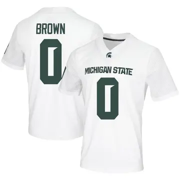 Men's Alante Brown Michigan State Spartans Nike Game White Football Jersey