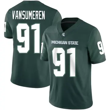 Men's Alex VanSumeren Michigan State Spartans Nike Game Green Football Jersey