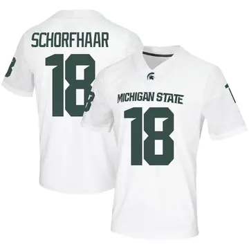 Men's Andrew Schorfhaar Michigan State Spartans Nike Game White Football Jersey