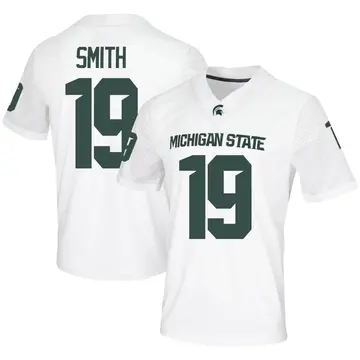 Men's Armorion Smith Michigan State Spartans Nike Game White Football Jersey