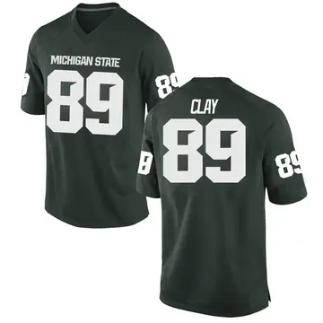 Men's Austin Clay Michigan State Spartans Nike Replica Green Football College Jersey