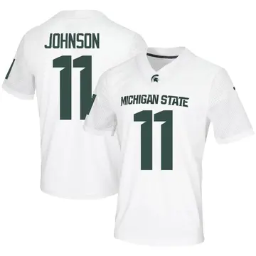 Men's Aziah Johnson Michigan State Spartans Nike Game White Football Jersey