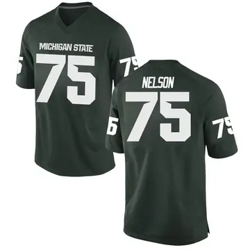 Men's Ben Nelson Michigan State Spartans Nike Game Green Football College Jersey