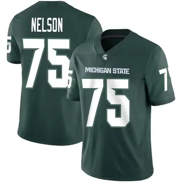 Men's Ben Nelson Michigan State Spartans Nike Game Green Football Jersey