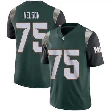 Men's Ben Nelson Michigan State Spartans Nike Limited Green Football Jersey