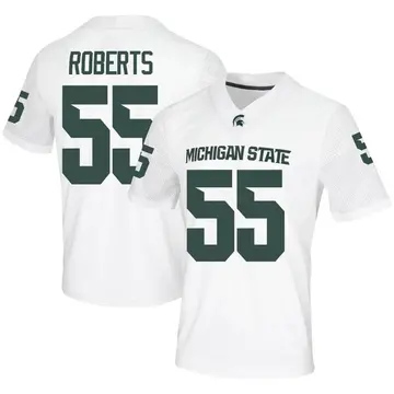 Men's Ben Roberts Michigan State Spartans Nike Game White Football Jersey