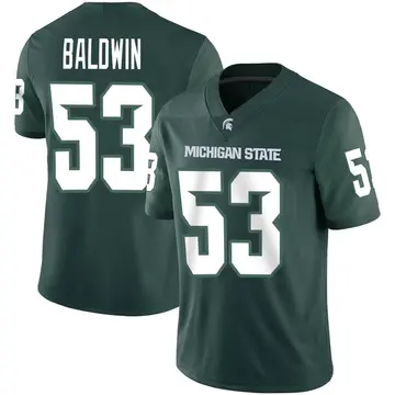 Men's Brandon Baldwin Michigan State Spartans Nike Game Green Football Jersey