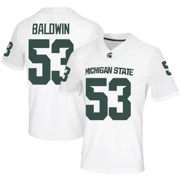 Men's Brandon Baldwin Michigan State Spartans Nike Game White Football Jersey