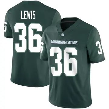 Men's Brandon Lewis Michigan State Spartans Nike Game Green Football Jersey