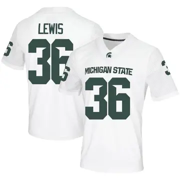 Men's Brandon Lewis Michigan State Spartans Nike Game White Football Jersey