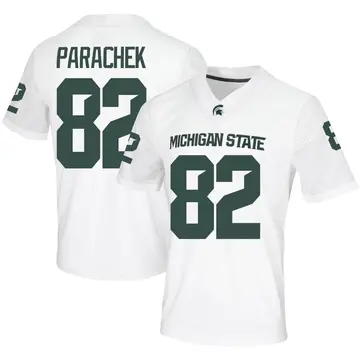 Men's Brennan Parachek Michigan State Spartans Nike Game White Football Jersey