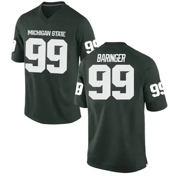 Men's Bryce Baringer Michigan State Spartans Nike Game Green Football College Jersey