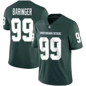 Men's Bryce Baringer Michigan State Spartans Nike Game Green Football Jersey