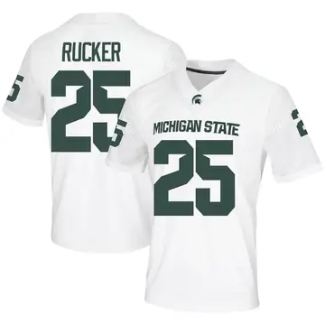 Men's Chance Rucker Michigan State Spartans Nike Game White Football Jersey