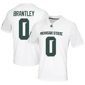 Men's Charles Brantley Michigan State Spartans Nike Game White Football Jersey