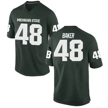 Men's Charlie Baker Michigan State Spartans Nike Game Green Football College Jersey