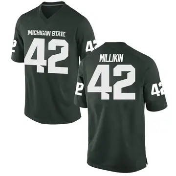 Men's David Millikin Michigan State Spartans Nike Game Green Football College Jersey