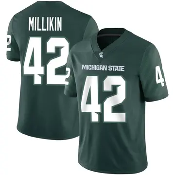 Men's David Millikin Michigan State Spartans Nike Game Green Football Jersey