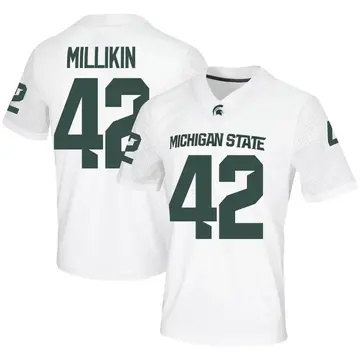 Men's David Millikin Michigan State Spartans Nike Game White Football Jersey