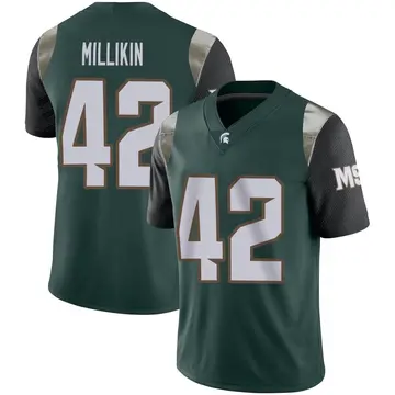 Men's David Millikin Michigan State Spartans Nike Limited Green Football Jersey