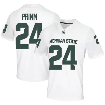 Men's Davion Primm Michigan State Spartans Nike Game White Football Jersey