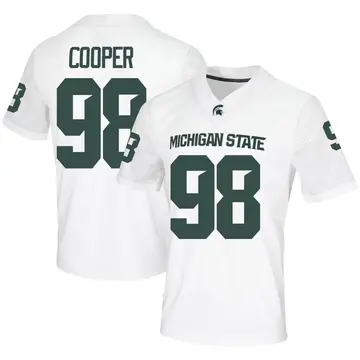 Men's Demetrius Cooper Michigan State Spartans Nike Game White Football Jersey