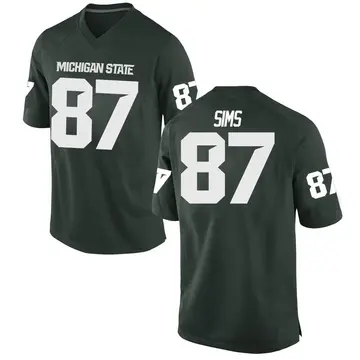 Men's Dyson Sims Michigan State Spartans Nike Game Green Football College Jersey