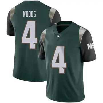 Men's Ed Woods Michigan State Spartans Nike Limited Green Football Jersey