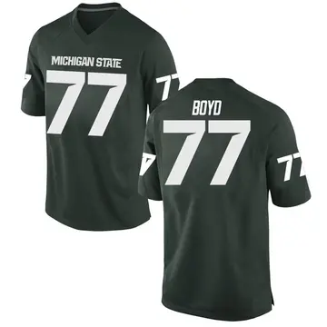 Men's Ethan Boyd Michigan State Spartans Nike Game Green Football College Jersey