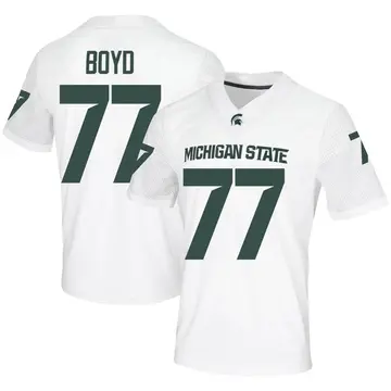 Men's Ethan Boyd Michigan State Spartans Nike Game White Football Jersey