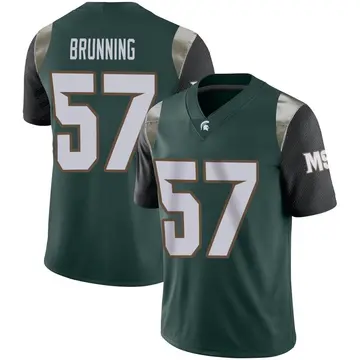 Men's Evan Brunning Michigan State Spartans Nike Limited Green Football Jersey