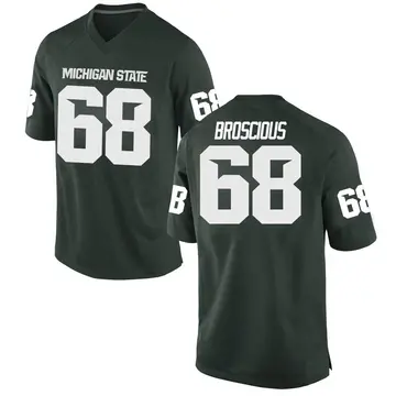 Men's Gavin Broscious Michigan State Spartans Nike Game Green Football College Jersey