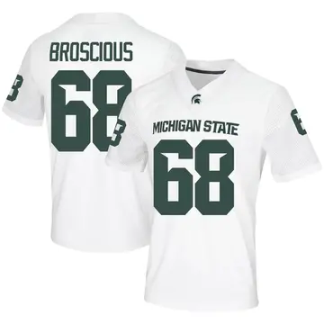 Men's Gavin Broscious Michigan State Spartans Nike Game White Football Jersey