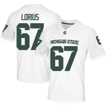 Men's Hayden Lorius Michigan State Spartans Nike Game White Football Jersey