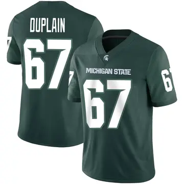 Men's J.D. Duplain Michigan State Spartans Nike Game Green Football Jersey