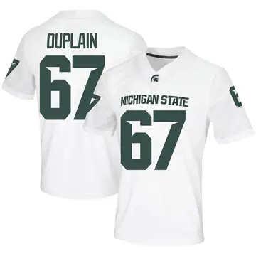 Men's J.D. Duplain Michigan State Spartans Nike Game White Football Jersey