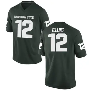 Men's Jack Velling Michigan State Spartans Nike Game Green Football College Jersey