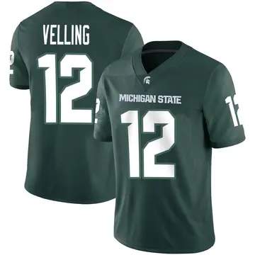 Men's Jack Velling Michigan State Spartans Nike Game Green Football Jersey