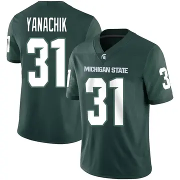 Men's Jack Yanachik Michigan State Spartans Nike Game Green Football Jersey