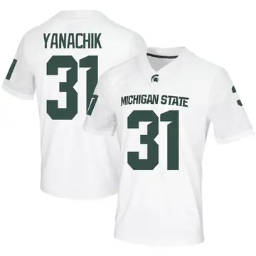 Men's Jack Yanachik Michigan State Spartans Nike Game White Football Jersey