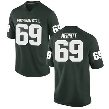 Men's Jacob Merritt Michigan State Spartans Nike Game Green Football College Jersey