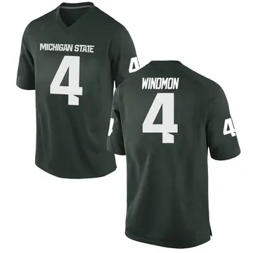 Men's Jacoby Windmon Michigan State Spartans Nike Game Green Football College Jersey